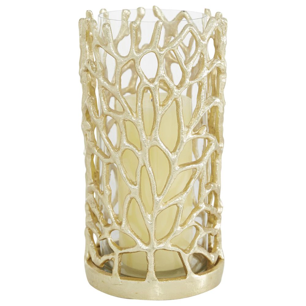 Maple and Jade 10" Coastal Aluminum Lantern in Gold, , large