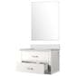 Lexora Home Castor 30" Single Bathroom Vanity in Blue with 2 cm White Quartz Top, Rectangular Sink and 28" Mirror, , large