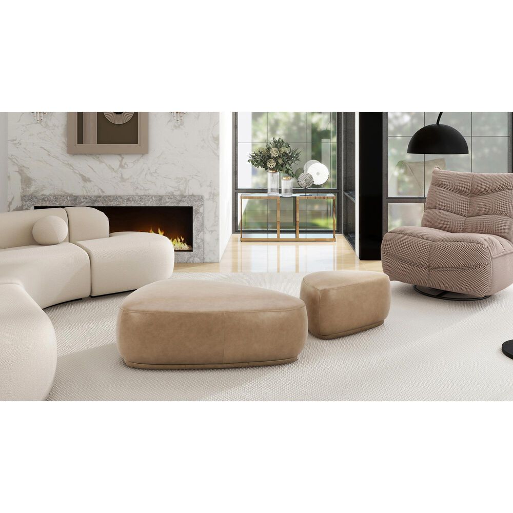 Jennifer Taylor Home Pebble 26" Cocktail Ottoman in Tuscan Tan Brown, , large