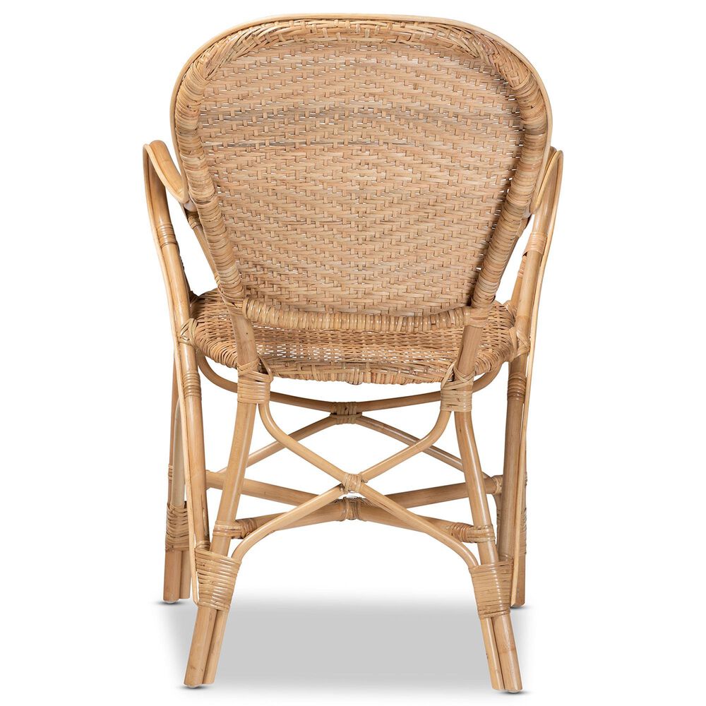 Baxton Studio Genna Arm Chair in Natural Brown, , large