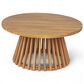 Hearth and Haven Outdoor Round Coffee Table with Slatted Base in Teak, , large