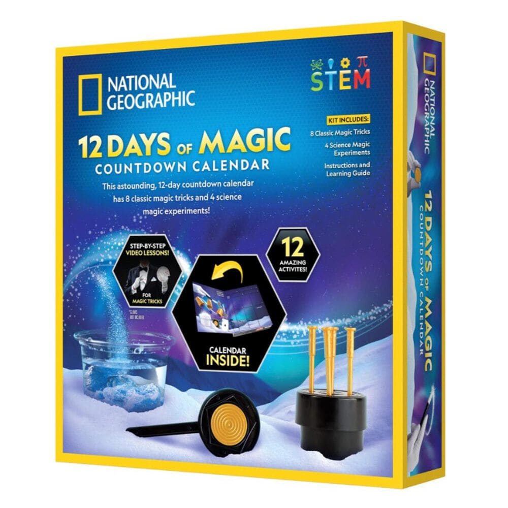 National Geographic 12 Days of Christmas Countdown Calendar with 12 Magic Tricks and Science Experiments in Multicolor, , large