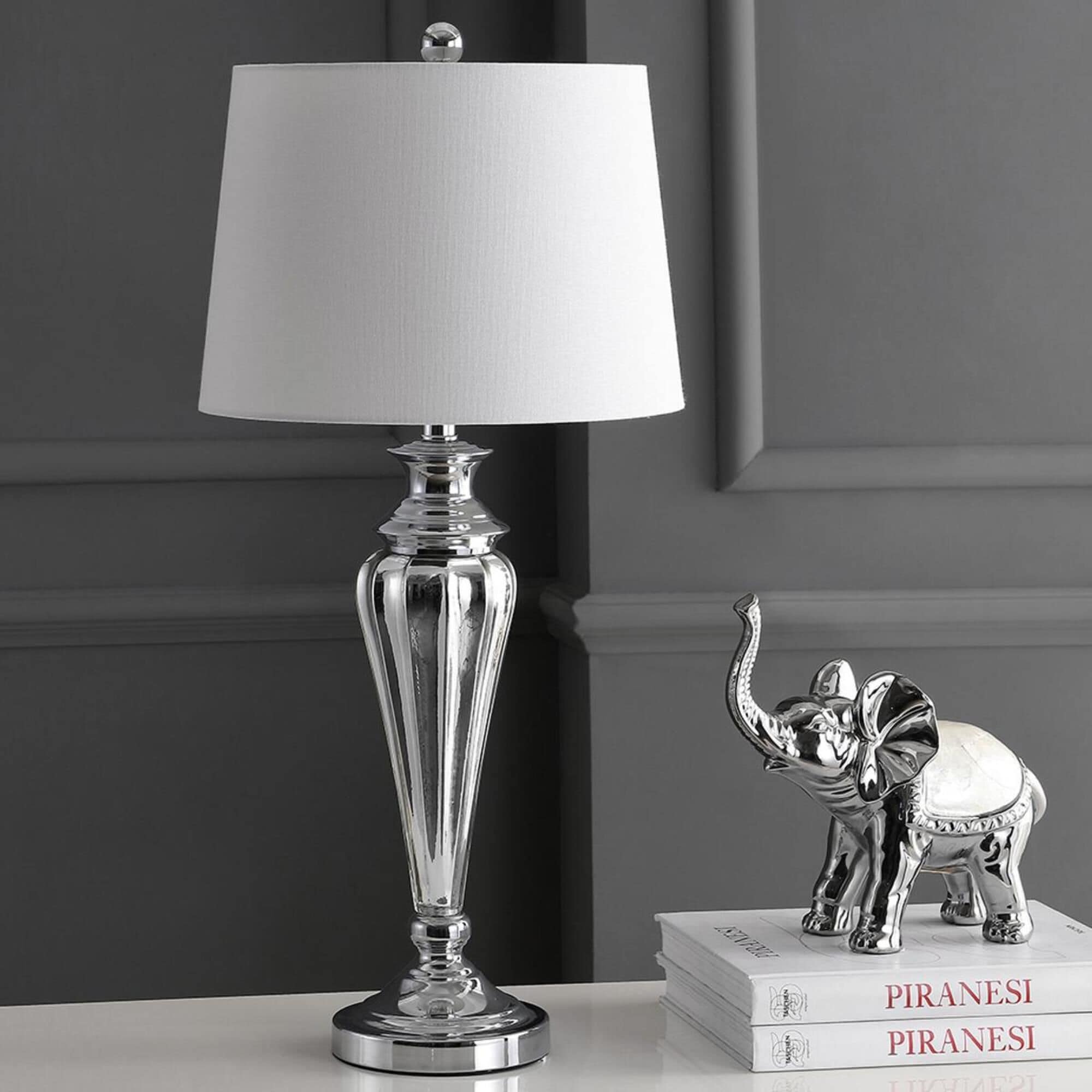 Large silver table sale lamp