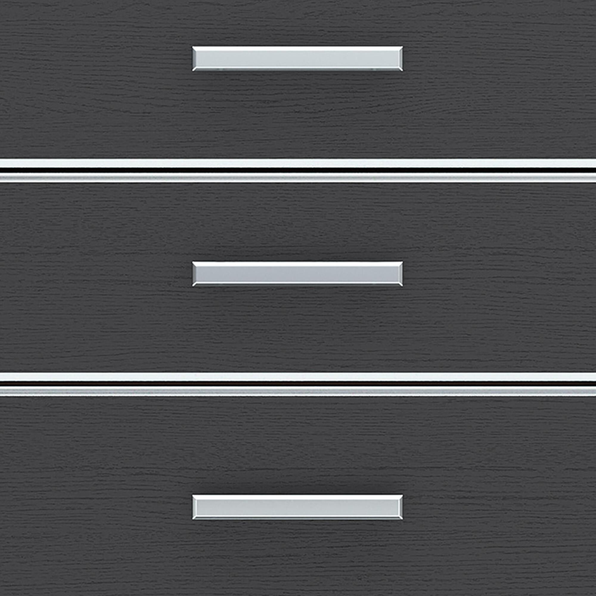 Ashley Zuraleus 6-Drawer Chest in Matte Black and Chrome
