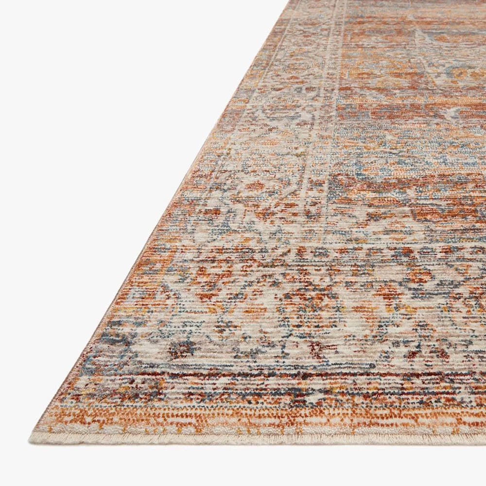 Loloi Lourdes LOU-07 2&#39;3&quot; x 3&#39;10&quot; Tangerine and Ocean Area Rug, , large