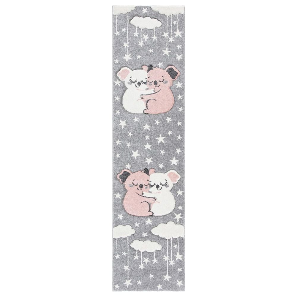 Safavieh Carousel Animals 2" x 8" Grey and Ivory Kids Runner, , large