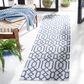 Safavieh Martha Stewart Cotton MSR421M 2" x 8" Blue and Grey Runner, , large