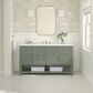 James Martin Vanities Breckenridge 60" Single Bathroom Vanity in Smokey Celadon with 3 cm White Zeus Quartz Top and Rectangular Sink, , large
