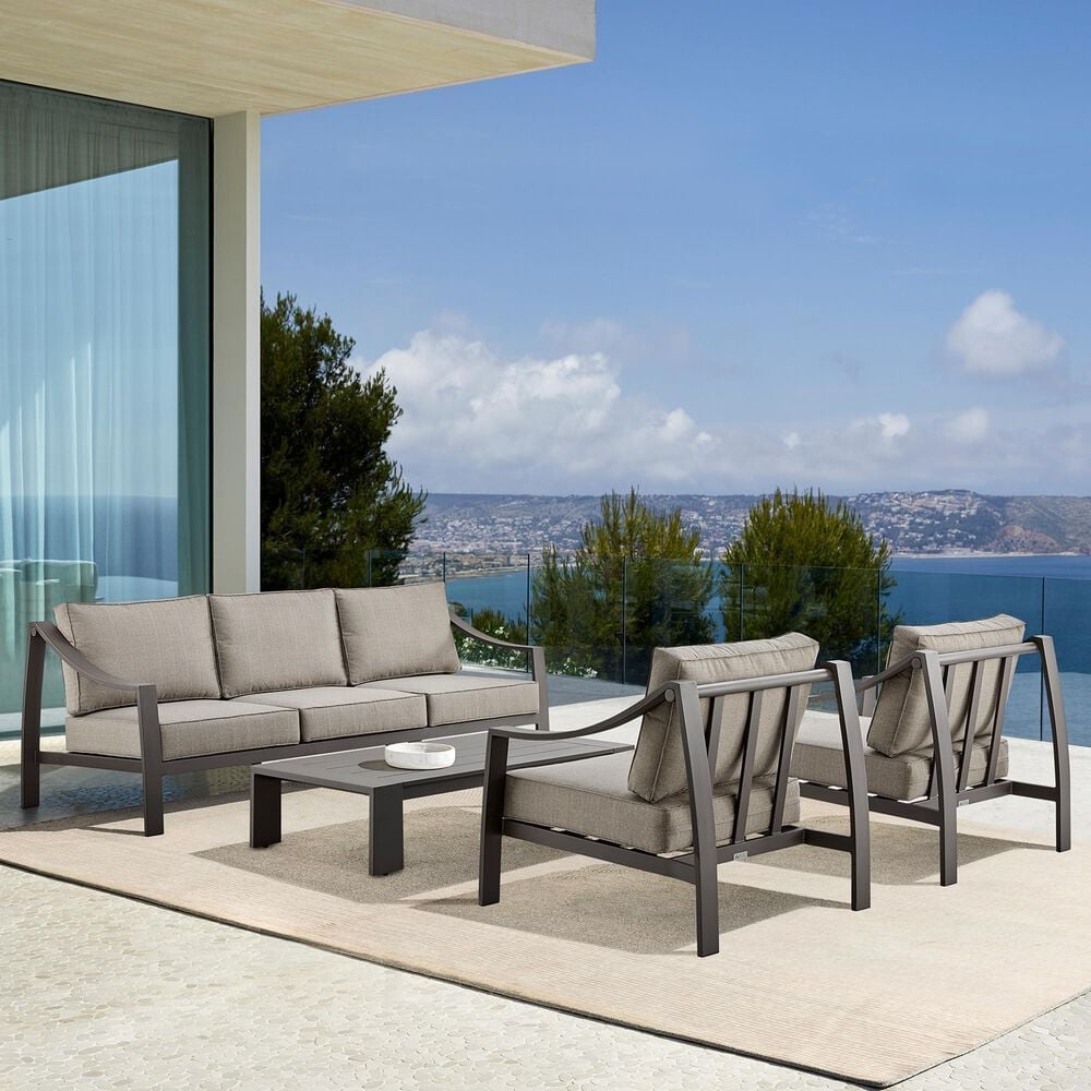 Blue River Mongo 4-Piece Patio Conversation Set in Brown, , large