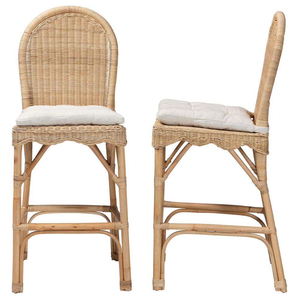 Baxton Studio Bilu Bar Stool in Light Honey (Set of 2), , large