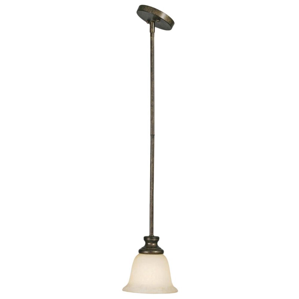 Golden Lighting Heartwood Mini Pendant in Burnt Sienna with Tea Stone Glass, , large