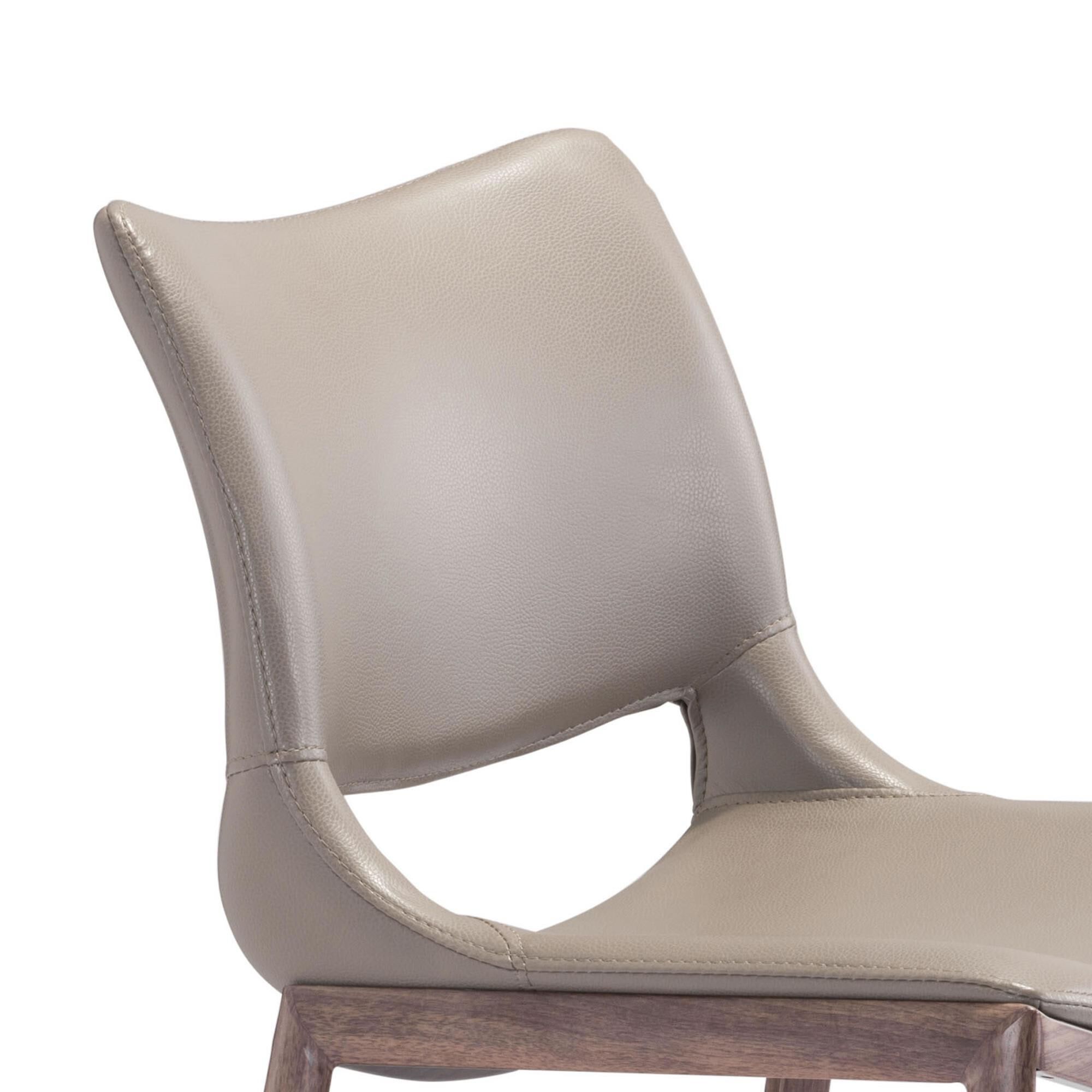 Zuo Modern Ace Bar Stool in Gray and Dark Brown (Set of 2)
