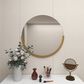 Maple and Jade 30" Round Wall Mirror in Matte Gold, , large