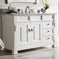 James Martin Vanities Brookfield 48" Single Bathroom Vanity in Bright White with 3 cm Carrara White Marble Top and Rectangle Sink, , large