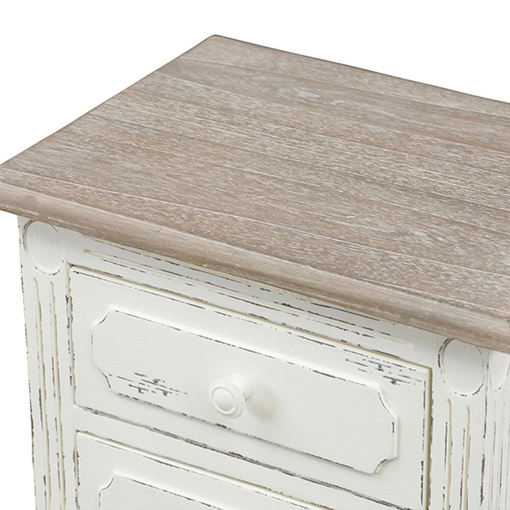 Baxton Studio Anjou 2-Drawer Nightstand in White and Natural, , large