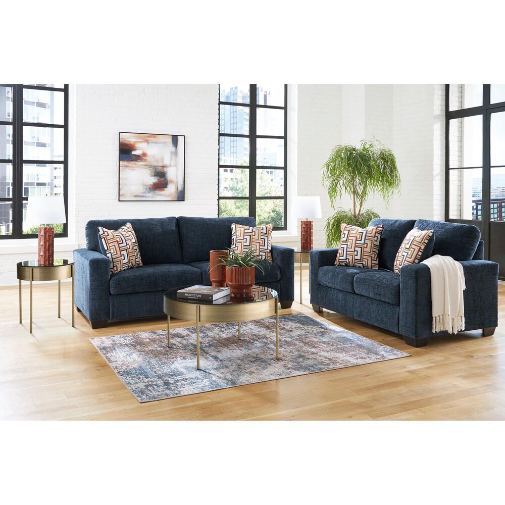 Ashley Aviemore Stationary Sofa and Loveseat Set in Ink, , large