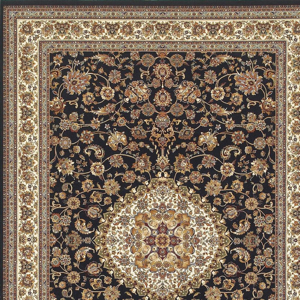 Oriental Weavers Masterpiece 033B 9&#39;10&quot; x 12&#39;10&quot; Black and Ivory Area Rug, , large