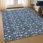 Dalyn Rug Company Soft Essentials Floral Navy 3" x 5" Indoor/Outdoor Area Rug, , large