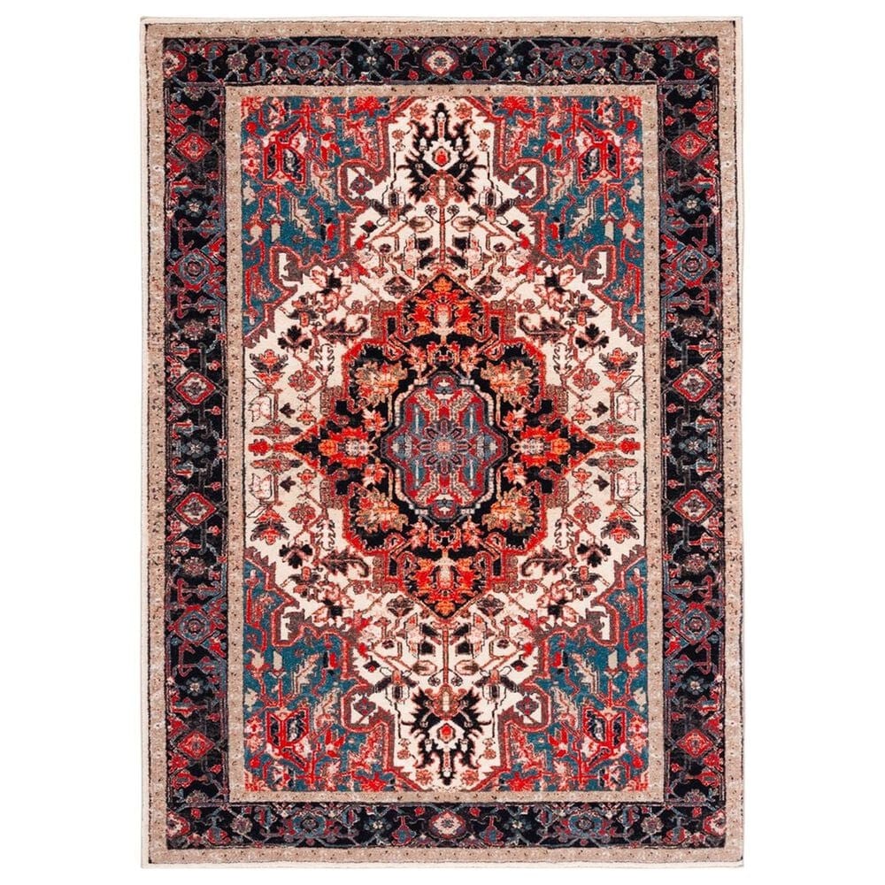 Safavieh Riviera 5"5" x 7"7" Ivory and Blue Area Rug, , large