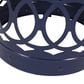 Hearth and Haven Cylindrical-Shaped Iron Patio End Table in Navy Blue (Set of 2), , large