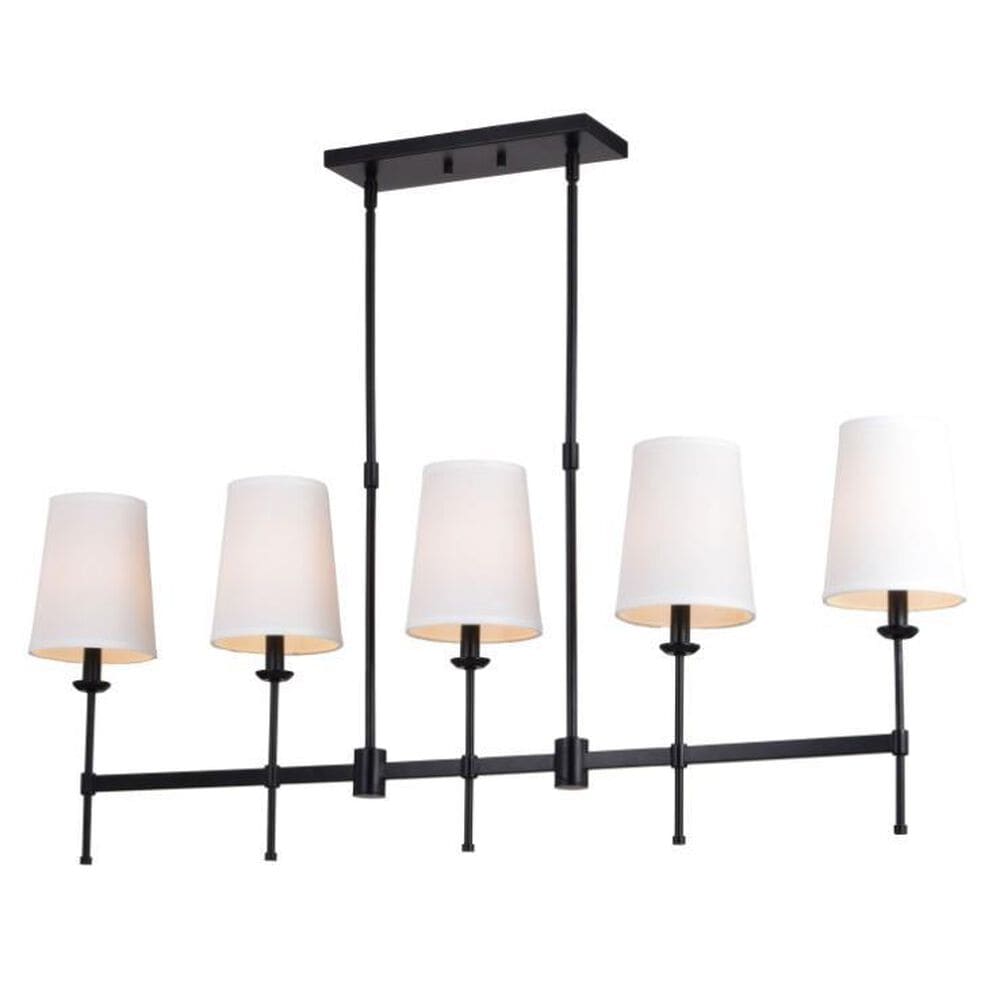 Vaxcel International Co. Ltd. Camden 45.5-in 5 Light Linear Chandelier in Matte Black, , large