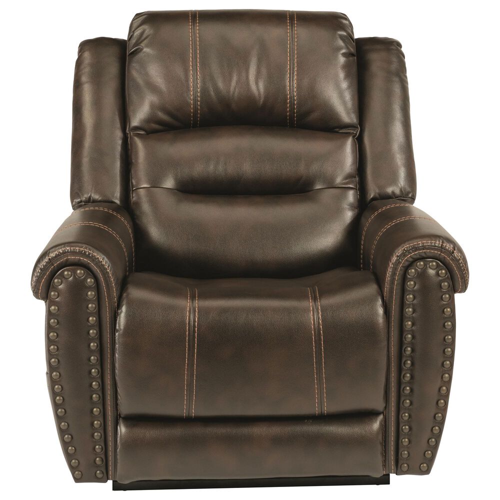 Flexsteel Oscar Power Lift Recliner with Headrest and Lumbar in Dark Brown, , large