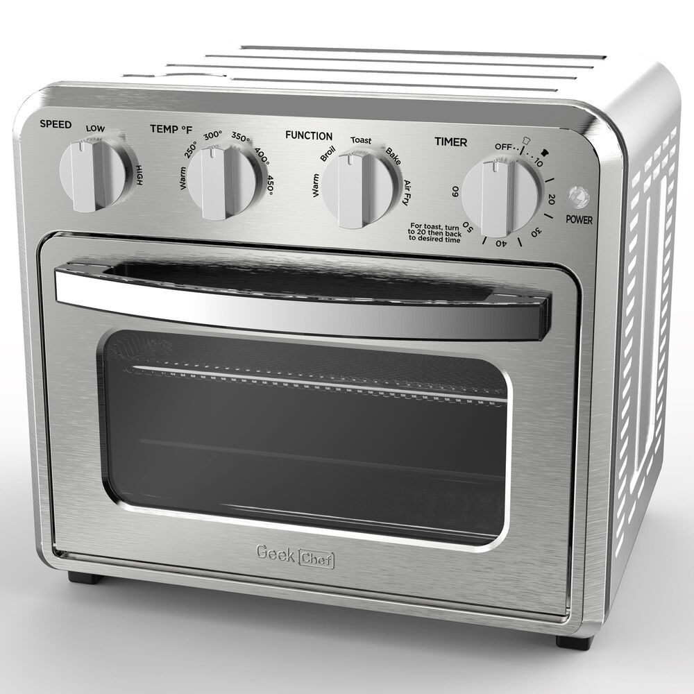 HOMLUX 16 Qt Air Fryer Toaster Oven in Silver, , large