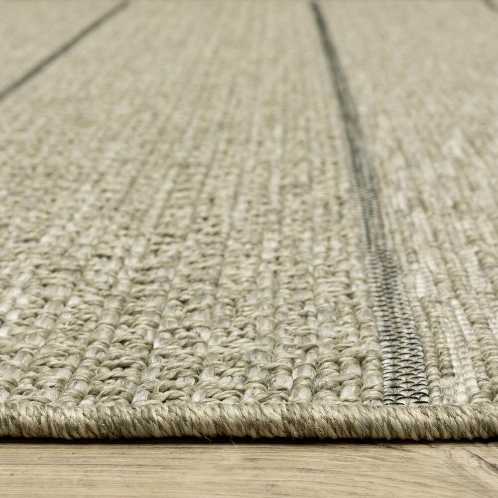 Oriental Weavers Tortuga TR01A 5&#39;3&quot; x 7&#39;3&quot; Beige and Black Area Rug, , large