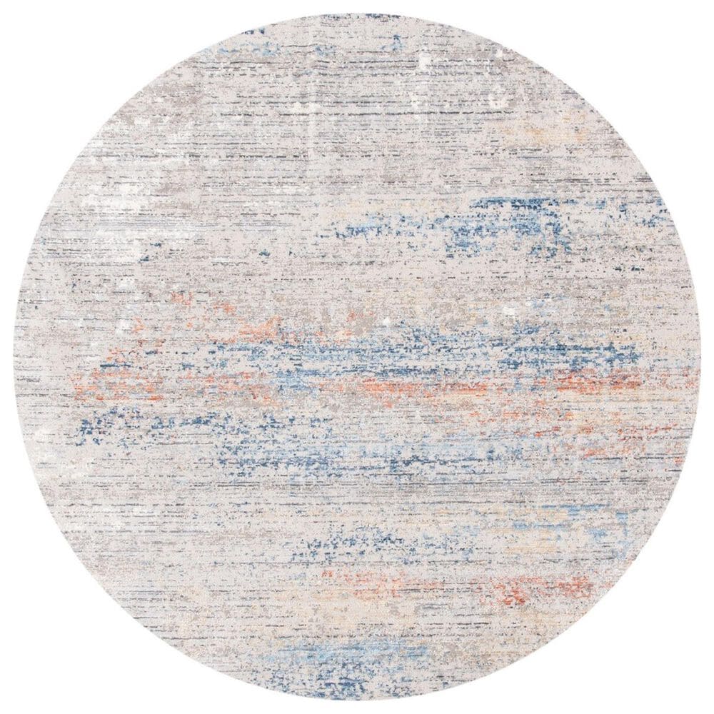 Safavieh Dream DRM427G 6"7" Round Grey and Blue Area Rug, , large