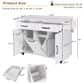 HOMLUX 44" Kitchen Island with Trash Can Storage Cabinet in White, , large