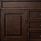 James Martin Vanities Brookfield 60" Double Bathroom Vanity in Burnished Mahogany with Single Hole 3 cm White Zeus Quartz Top and Rectangular Sinks, , large