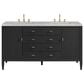 James Martin Vanities Myrrin 60" Double Vanity in Carbon Oak with 3 cm Eternal Jasmine Pearl Quartz Top, , large