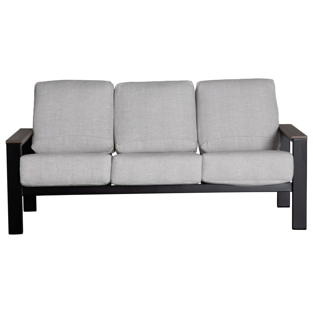 Telescope Larssen Stationary Patio Sofa with Charter Silk Cushion in Black and Boardwalk, , large