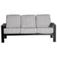 Telescope Larssen Stationary Patio Sofa with Charter Silk Cushion in Black and Boardwalk, , large