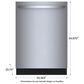 Bosch 300 Series 24"" Built-In Bar Handle Dishwasher with 8 Wash Cycles in Stainless Steel, , large
