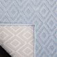 Safavieh Bermuda Geometric 6"7" Square Light Blue and Cream Indoor/Outdoor Area Performance Rug, , large