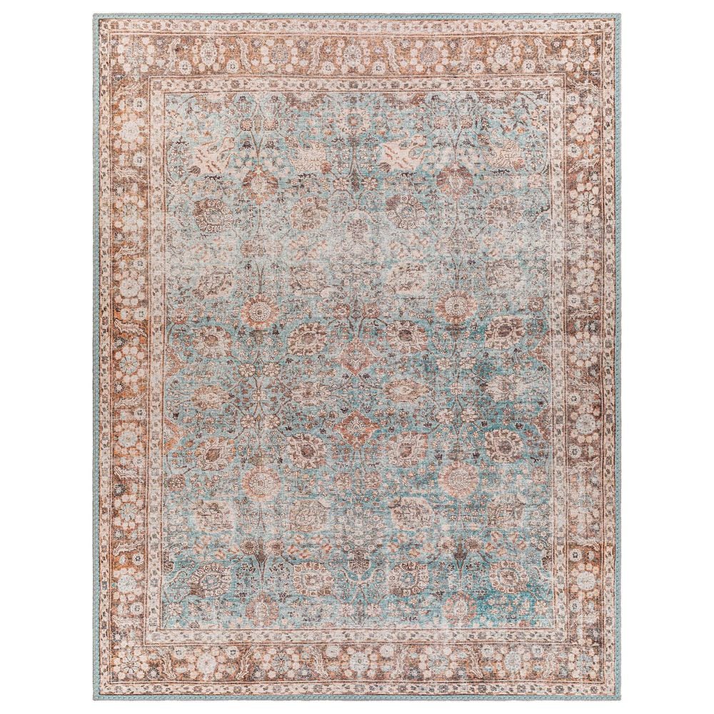 Surya Colin 7"10" x 10"2" Light Blue, Tan, Orange, Brown and Cream Area Rug, , large