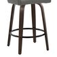 LumiSource Hannah Swivel Counter Stool with Dark Grey Faux Leather Upholstery in Walnut and Black (Set of 2), , large