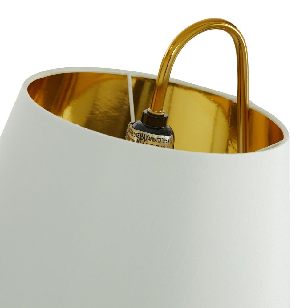 Maple and Jade Modern Table Lamp in Gold and White, , large