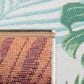Safavieh Barbados Tropical Botanical BAR592 3"3" x 5" Green and Teal Indoor/Outdoor Area Rug, , large