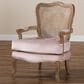 Baxton Studio Vallea Arm Chair in Light Pink, , large