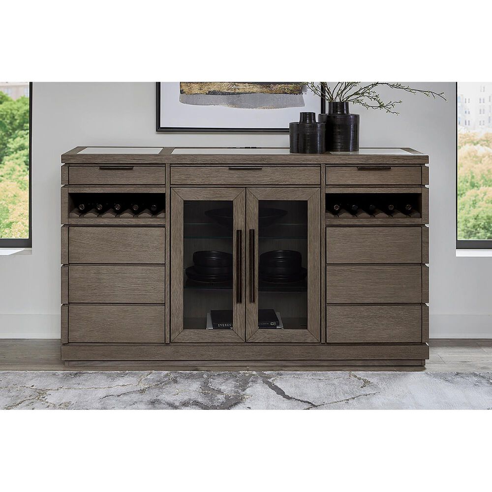 Simeon Collection Pure Modern Buffet Server with Hutch in Moonstone, , large