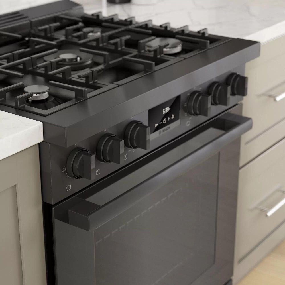 Bosch 30" Freestanding Dual Fuel Range in Black Stainless Steel
