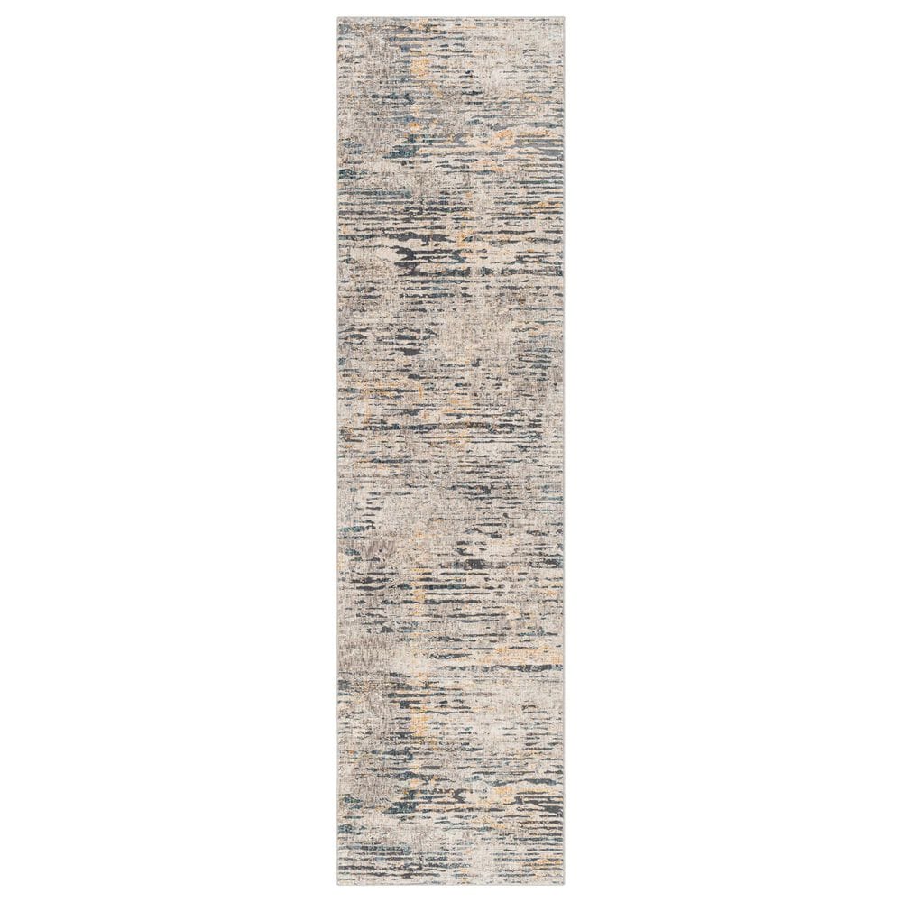 Surya Cardiff CDF-2301 Light Gray, Charcoal, Light Beige, Tan and Dark Blue 2"7" x 7"3" Runner, , large