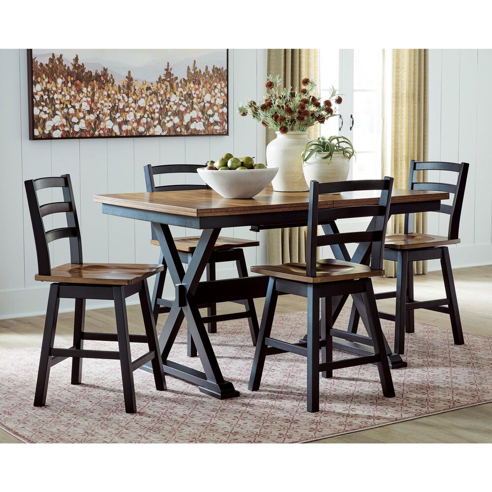 Ashley Wildenauer Swivel Counter Stool in Brown and Black, , large