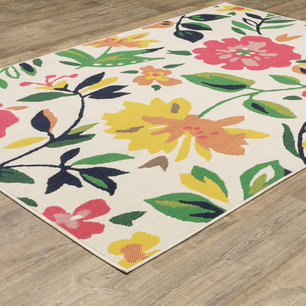 Oriental Weavers Havana HAV02 Ivory and Multicolor 7'10" x 10' Indoor/Outdoor Area Rug, , large