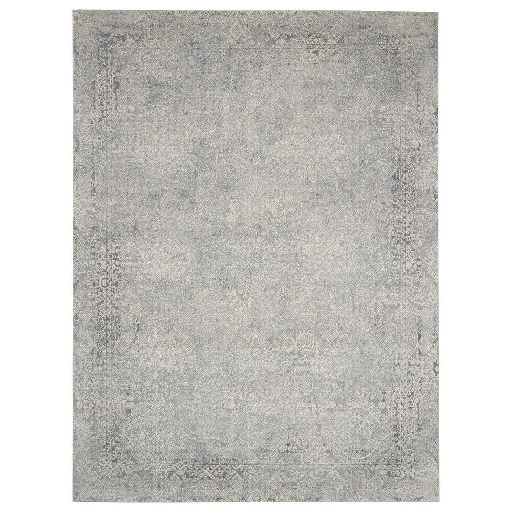 Nourison Rustic Textures Ivory and Light Blue 9"3" x 12"9" Area Rug, , large