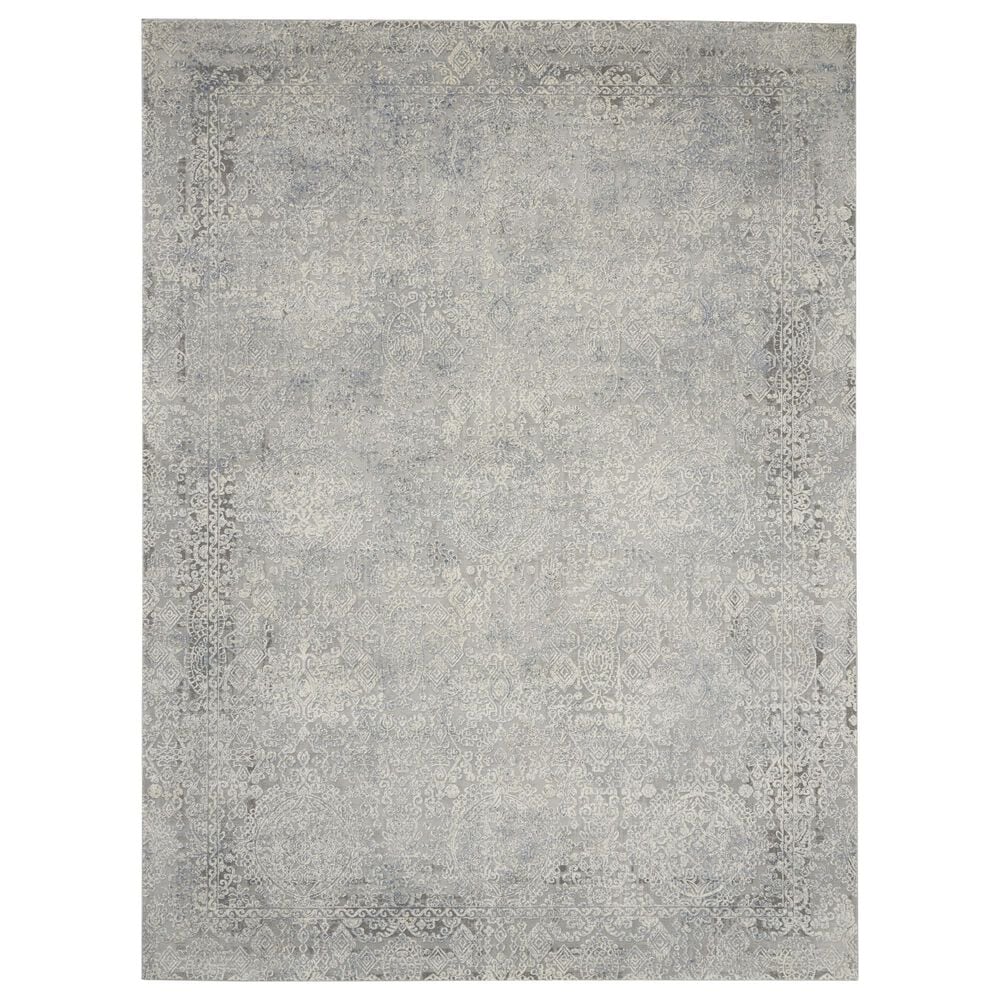 Nourison Rustic Textures Ivory and Light Blue 9"3" x 12"9" Area Rug, , large