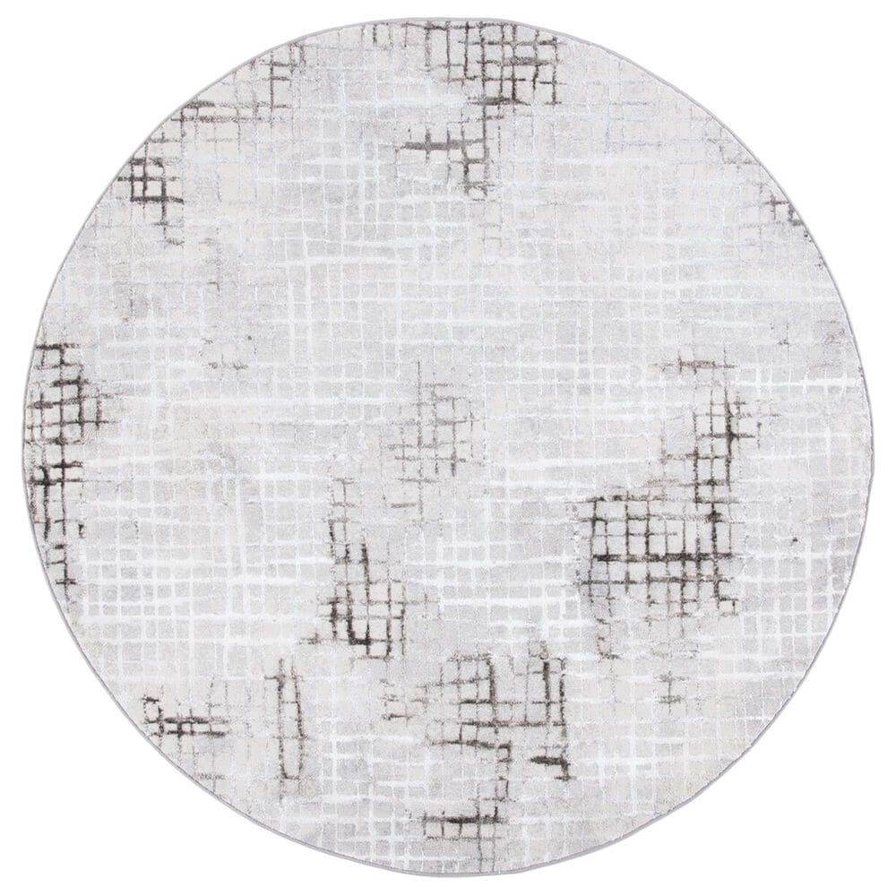 Safavieh Orchard Geometric 6"7" Round Grey and Light Grey Area Rug, , large
