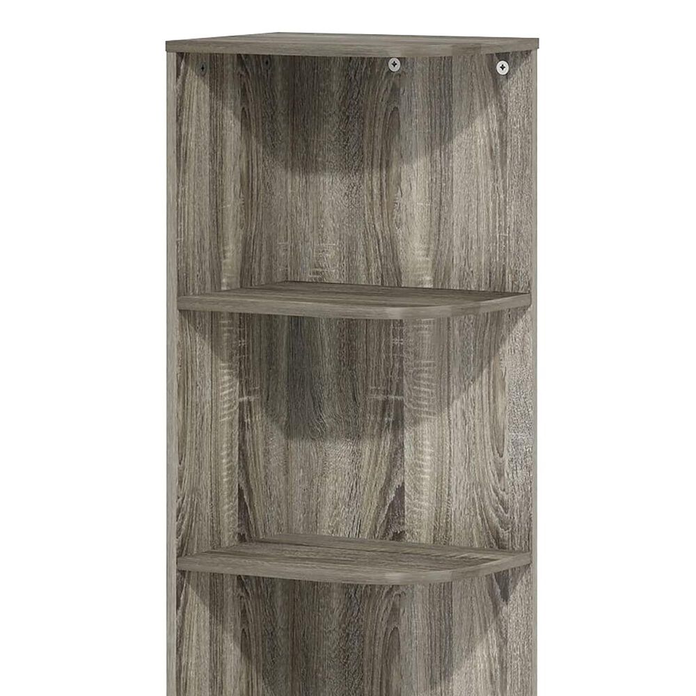 HOMLUX 5-Tier Corner Open Shelf Bookcase in French Oak, , large